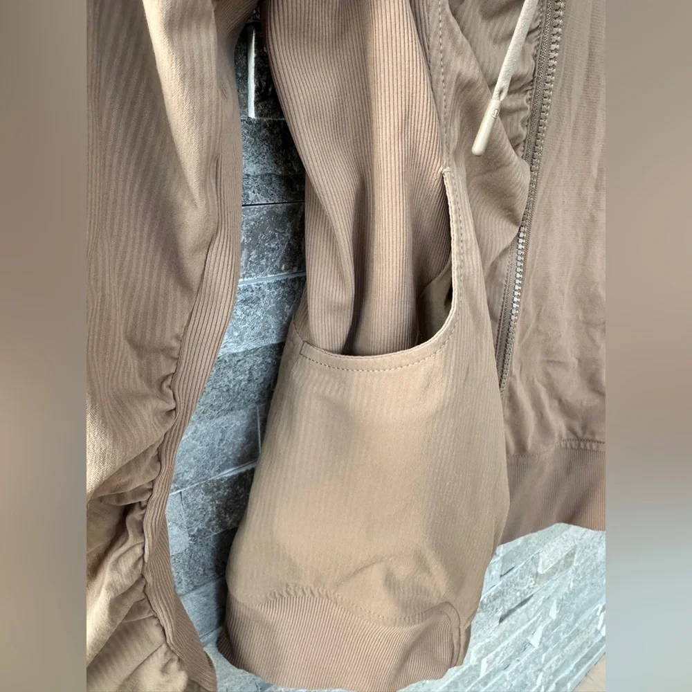LuLulemon Beyond the Studio Beige Tan Brown Safari Hoodie Jacket 6 - Picture 16 of 16
